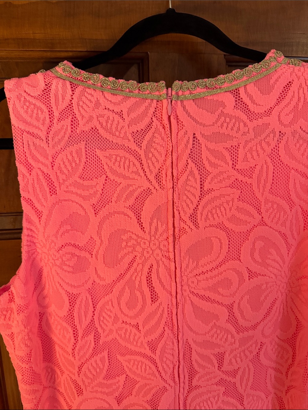 Size 16 Lilly Pulitzer Bright Pink Maxi Dress with Gold Embroidery - Picture 6 of 15